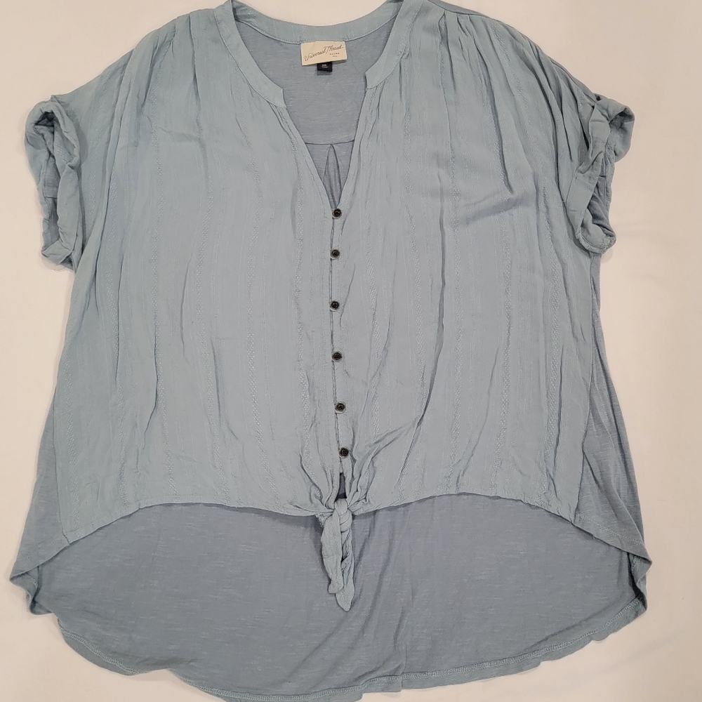Universal Thread XXL Blue Tie Front Short Sleeve Shirt
